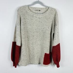 Maude Vivante Size Medium Specked Balloon Sleeve Pocket Sweater